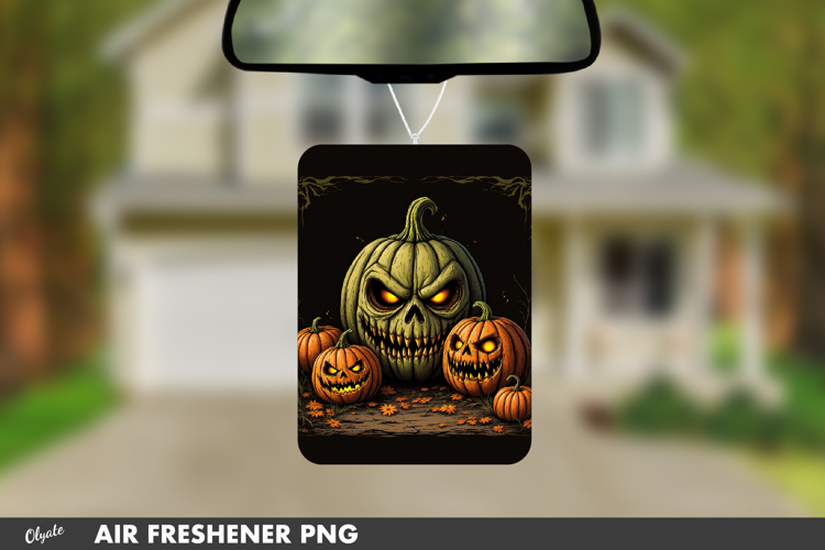 Halloween Air Freshener. Zombie Monster Pumpkin PNG