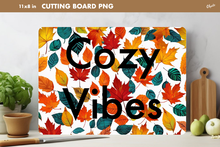 Fall Leaves Cutting Board Sublimation. Autumn Quote PNG