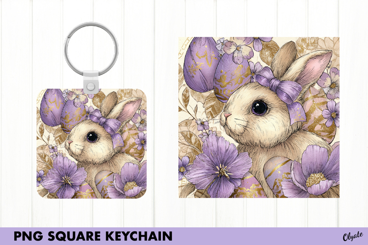 Watercolor Easter Keychain Sublimation PNG