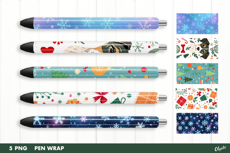 Christmas Pen Wraps. Sublimation Pen Wrap PNG
