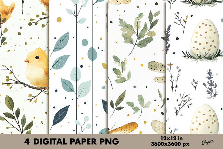 Easter Digital Paper PNG, Easter Scrapbook Paper PNG