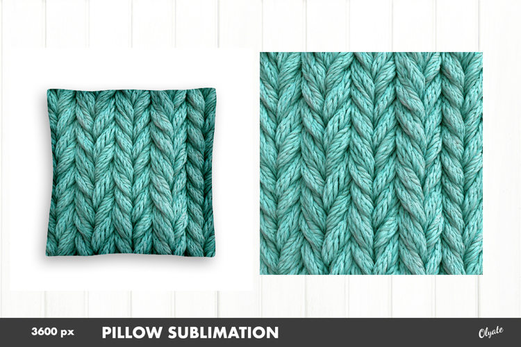 Pillow Faux Yarn Style Sublimation PNG, Crochet Pillow PNG
