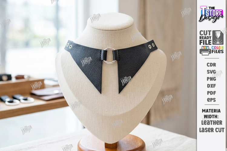 Gothic Leather Necklace Laser Cut | Leather Jewelry | Choker