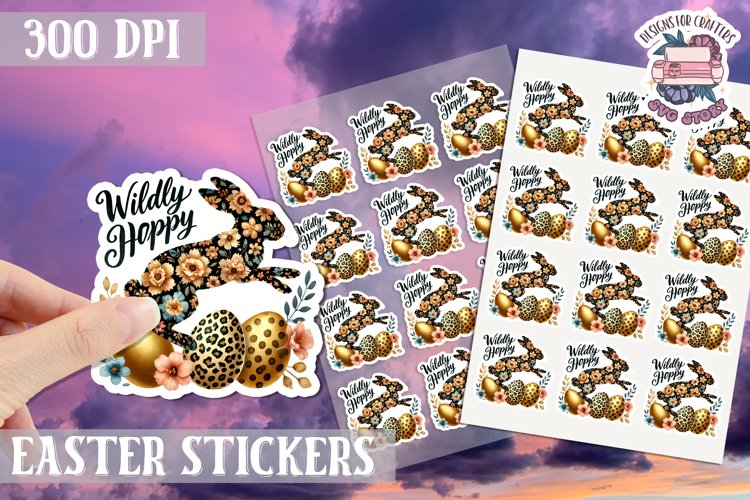 Easter Leopard Print Bow sticker Cute Coquette Bunny PNG