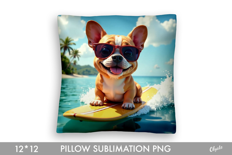 Summer Pillow Sublimation. Cute Animal PNG