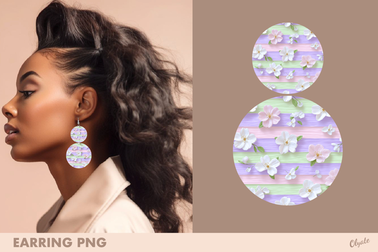 Pastel Earrings Design PNG, Cute Earring Sublimation PNG