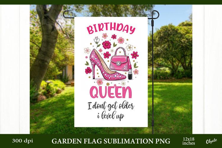 Birthday Girl, Birthday Qween Garden Flag Sublimation