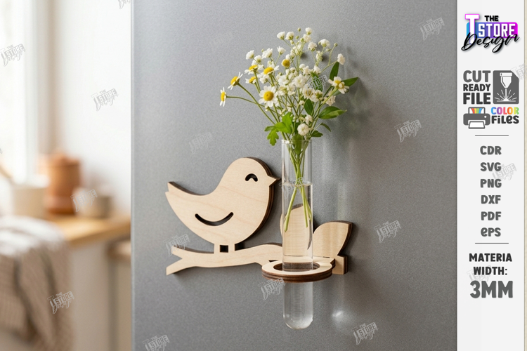 Magnet Plant Holder Laser Cut | Fridge Magnet Planter | CNC
