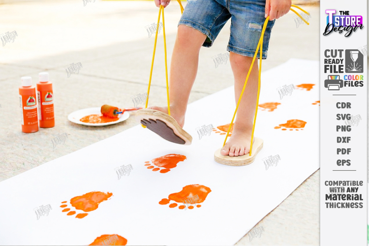 Childrens Feet Stilts Laser Cut | Footprint SVG | Kids Laser
