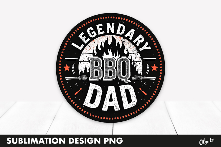 BBQ Retro Round Sublimation PNG, BBQ Badge PNG