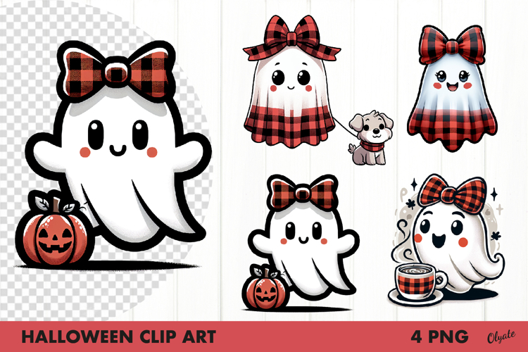 Cute Ghost Clipart PNG. Halloween Clip Art Sublimation PNG