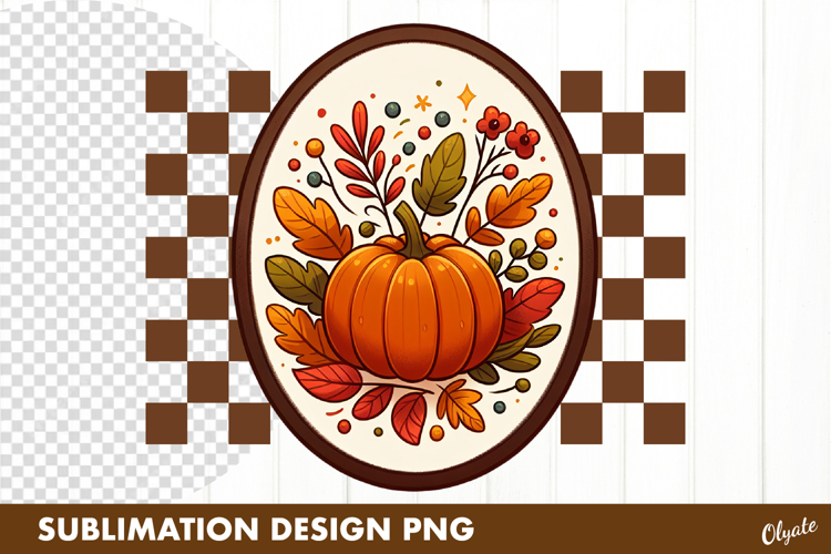 Fall Tshirt Sublimation. Pumpkin Frame Sublimation Tshirt