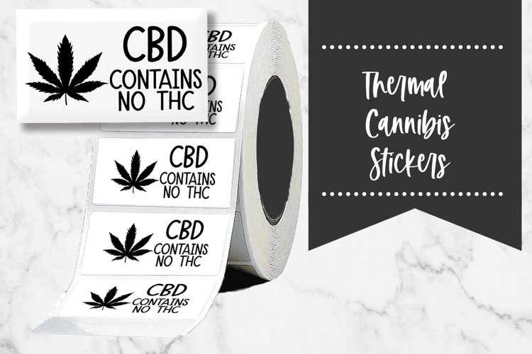 CBD No THC Cannibis Thermal Stickers example image 1