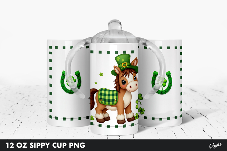 Sippy Cup Sublimation. Kids St Patrick’s Day Tumbler PNG