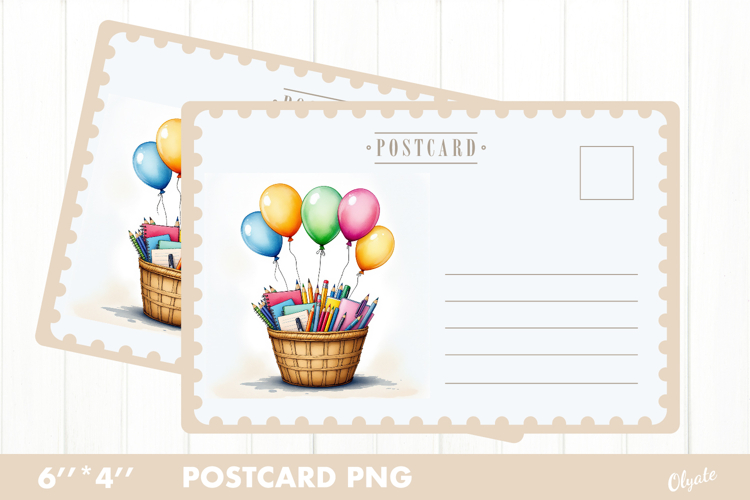 Back to School Card PNG. School Postcard PNG