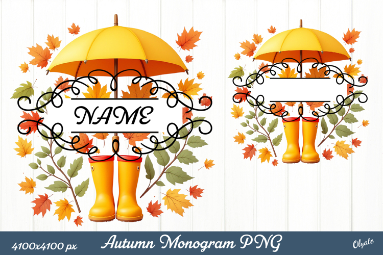 Family Monogram Sublimation PNG. Cozy Autumn Sublimation