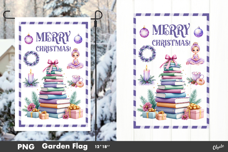 Merry Christmas, Garden Flag Sublimation PNG