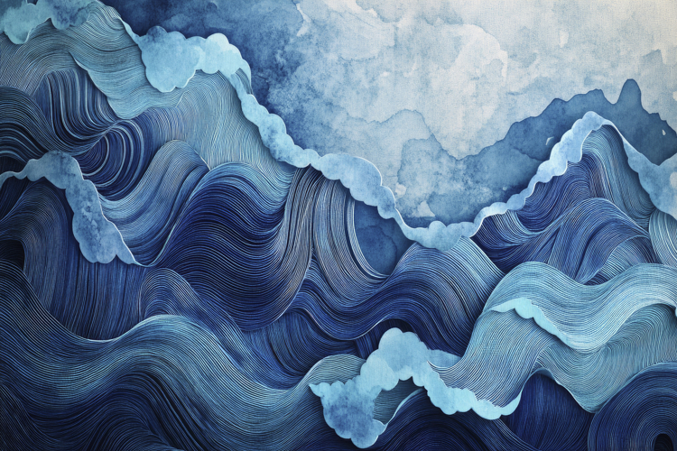 Blue Waves Background Wallpaper