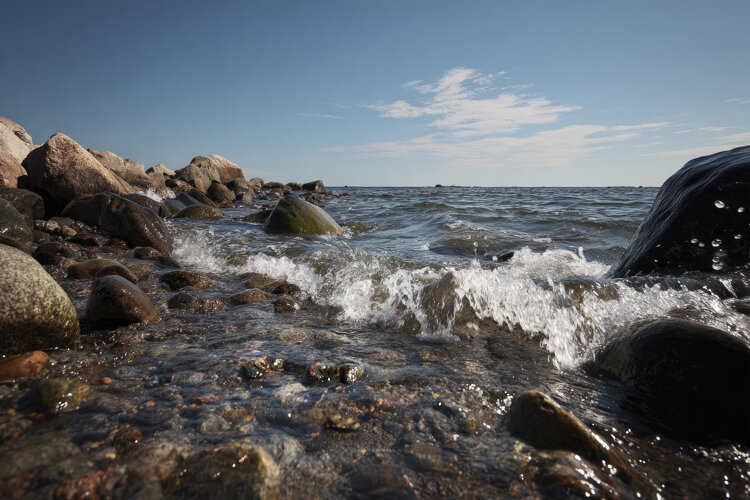 Waves and Stones Background Wallpaper example image 1
