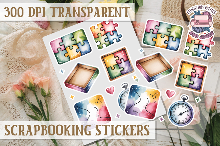 Scrapbooking sticker sheet Cute Funny PNG Watercolor School
