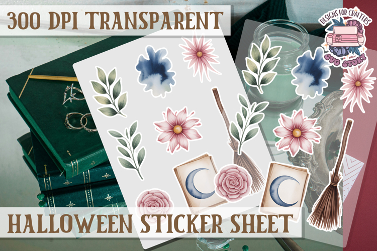 Halloween sticker sheet Creepy Scrapbook PNG Funny Skulls