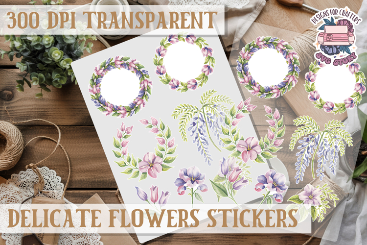 Summer sticker Delicate Scrapbook PNG Flowers Botanical