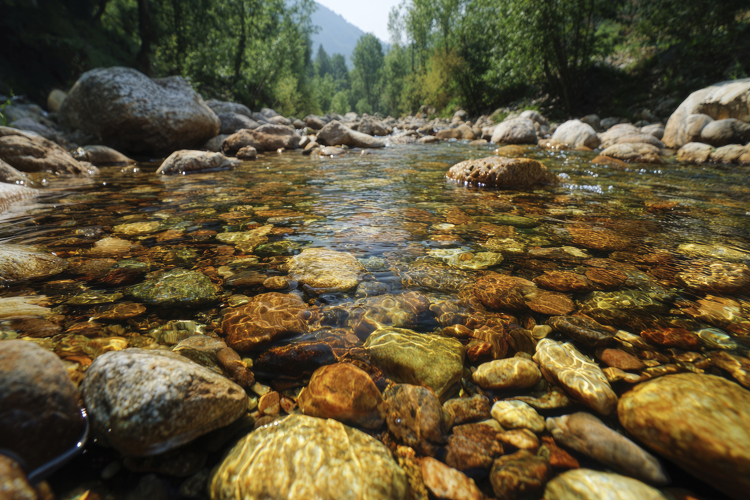Mountain River Background Wallpaper