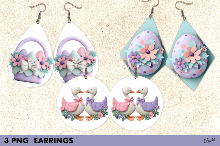 Easter Earrings Sublimation, Spring Earrings Sublimation