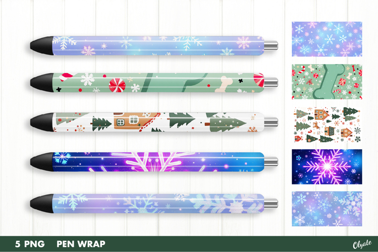 Christmas Pen Wraps. Sublimation Pen Wrap PNG