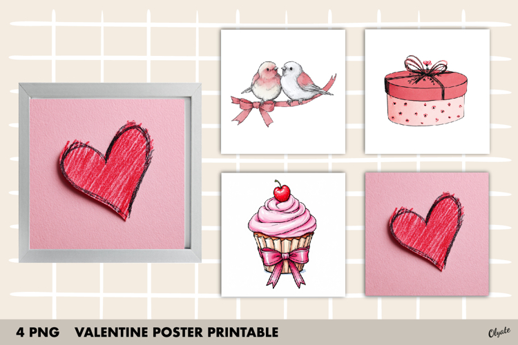 Valentines Day Wall Art PNG, Love Printable PNG