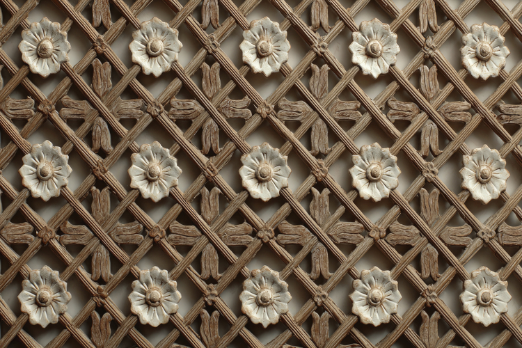 Wooden Rosettes Floral Background Wallpaper