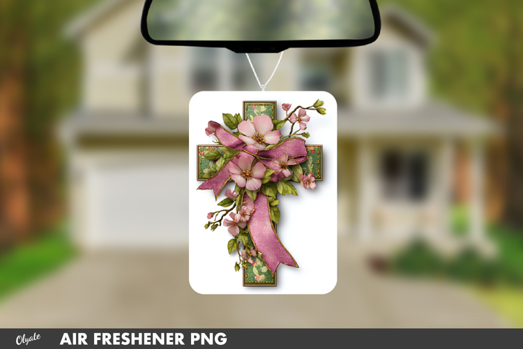 Easter Cross, Leather Religious Cross, Air Freshener PNG