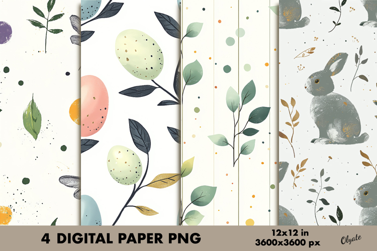 Easter Digital Paper PNG, Easter Scrapbook Paper PNG