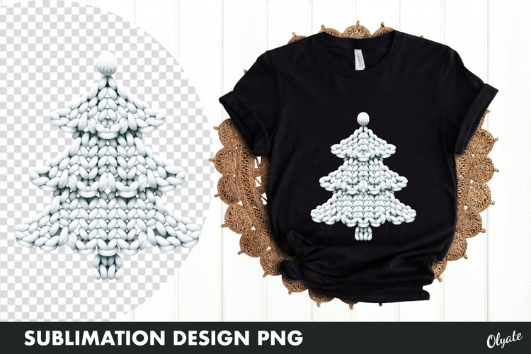 Knitting Christmas Tree Sublimation PNG. Christmas Tshirt