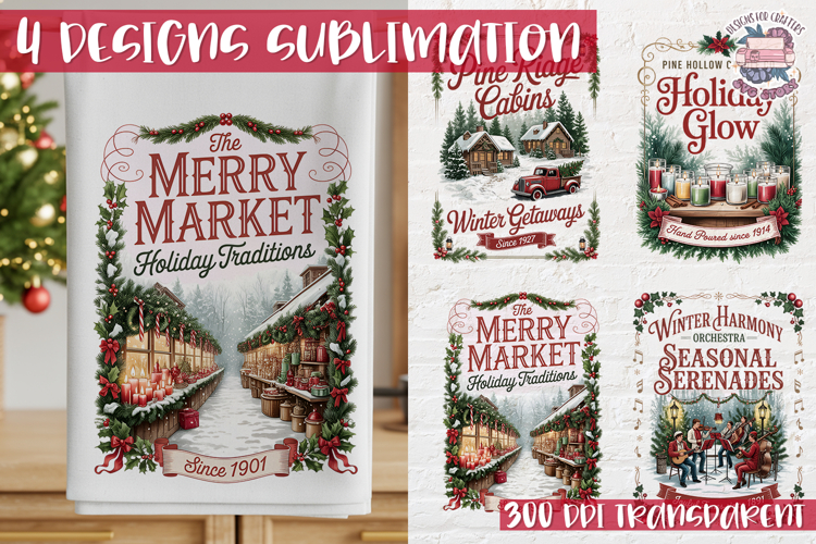 Christmas Vintage Quote Clipart PNG Sublimation 4 Design