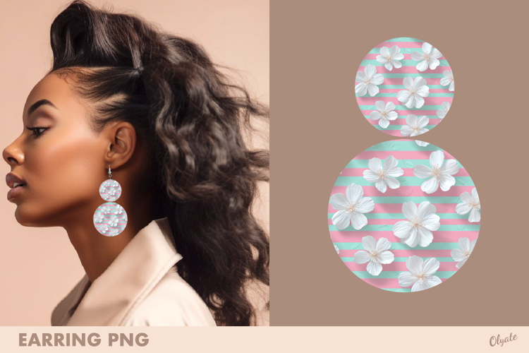 Pastel Earrings Design PNG, Cute Earring Sublimation PNG