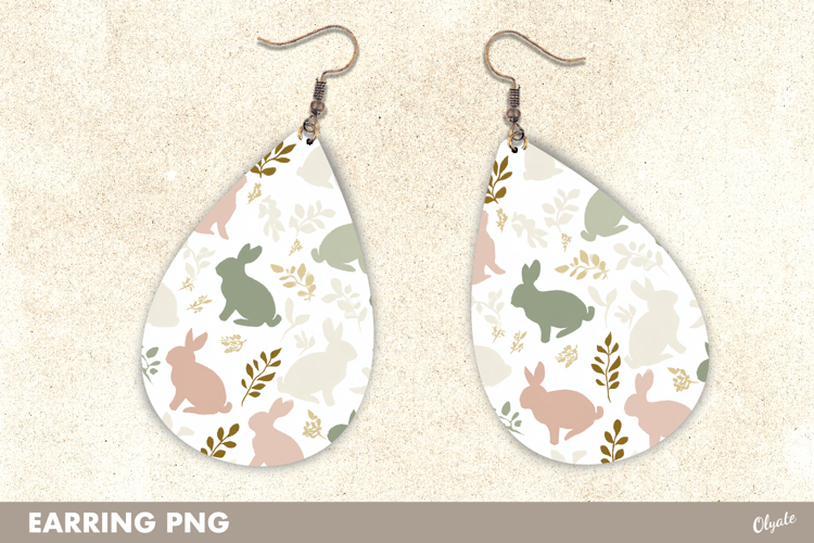 Earring Watercolor Sublimation. Easter Earrings Teardrop PNG
