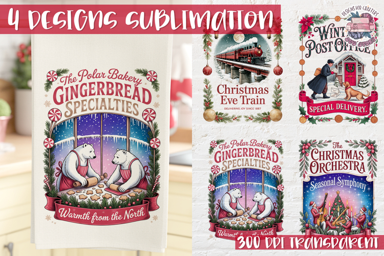 Christmas Vintage Quote Clipart PNG Sublimation 4 Design