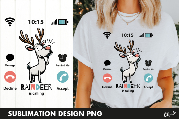 Santa Calling Tshirt PNG, Christmas Tshirt Design PNG