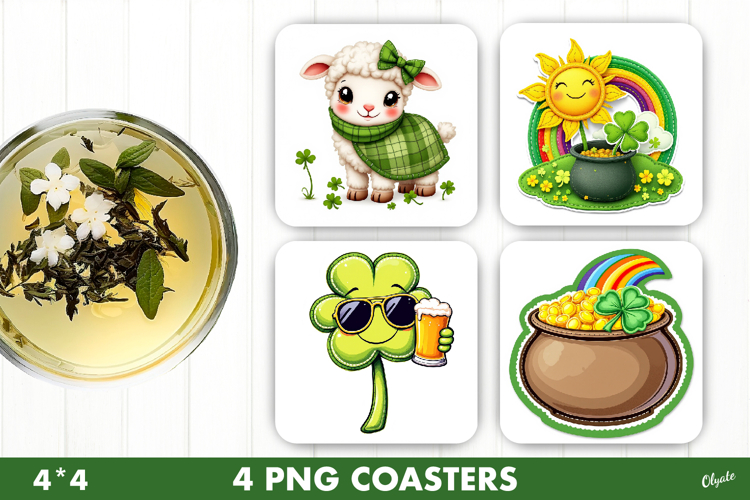 St Patrick’s Day Coaster Design, Patricks Coaster PNG