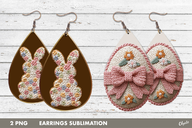 Yarn Easter Earrings PNG, Knitting Easter Earrings PNG