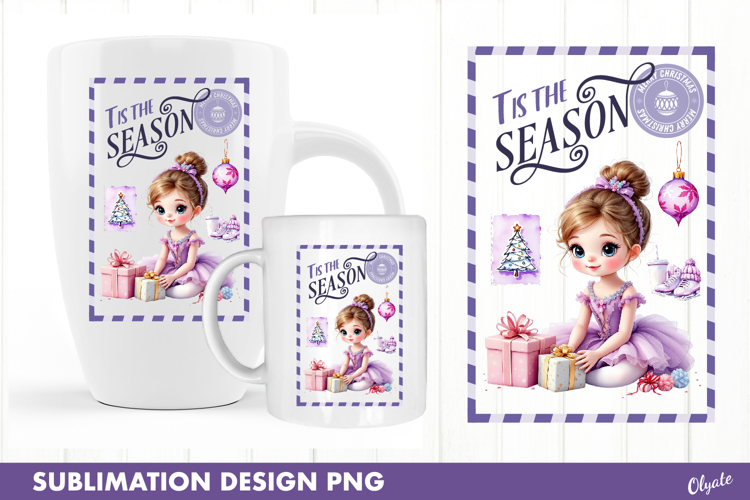 Christmas Stamp Sublimation, Lilac Christmas Tshirt Design