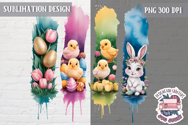 Brush Stroke Easter Sublimation Design PNG Spring Kids