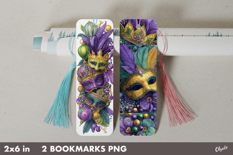 Mardi Gras Bookmark PNG. Carnival Bookmark PNG