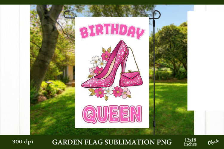 Birthday Girl, Birthday Qween Garden Flag Sublimation