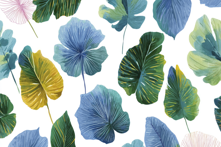 Watercolor Tropical Leaf Background