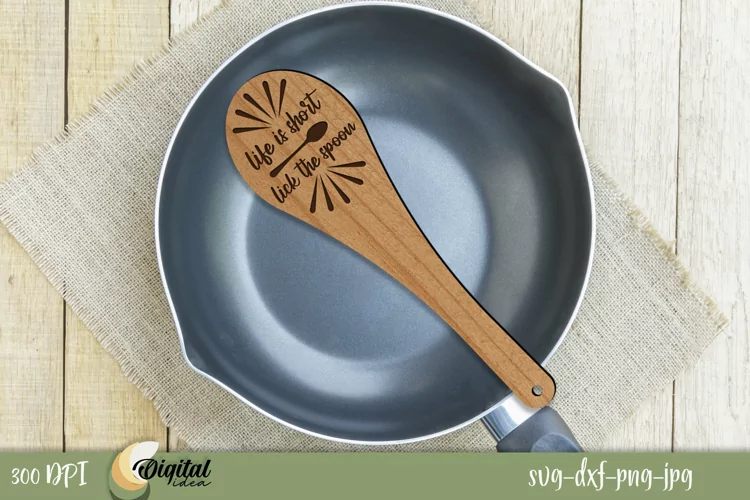 Engraved Wooden Spatulas. 3D Home Kitchen Decor Laser Cut.