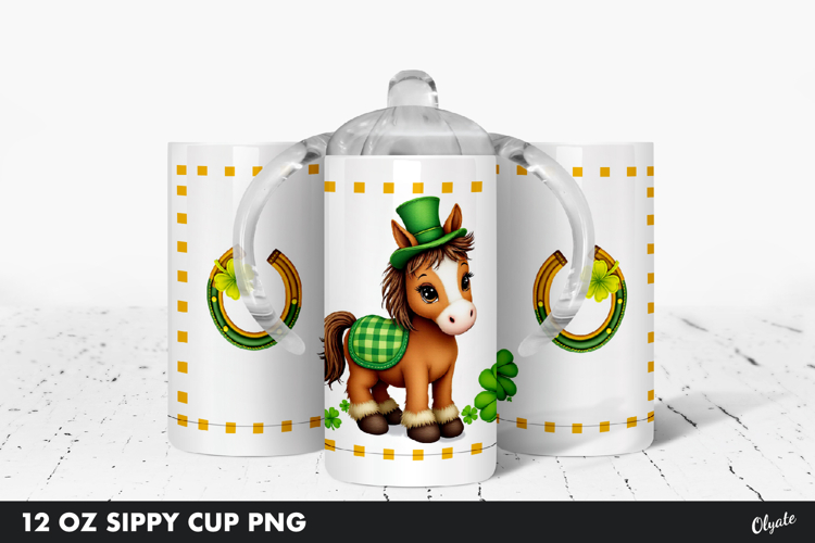 Sippy Cup Sublimation. Kids St Patrick’s Day Tumbler PNG