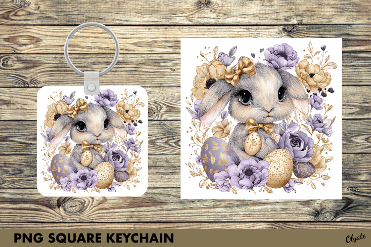 Watercolor Easter Keychain Sublimation PNG