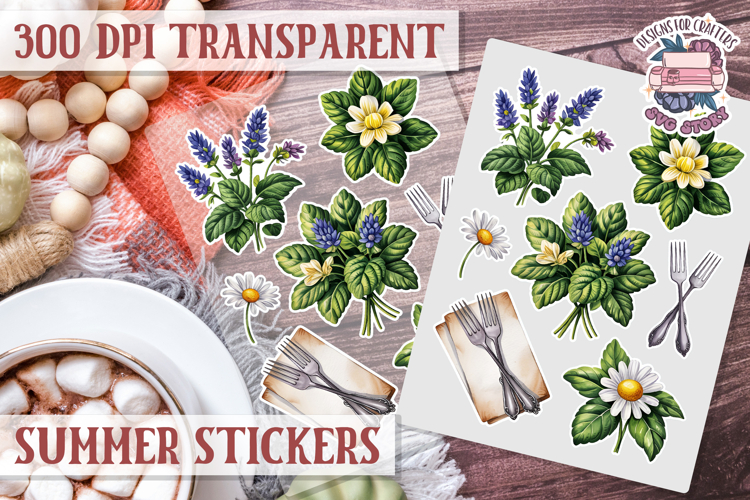 Summer sticker sheet Beach Scrapbook PNG Flowers Vibe